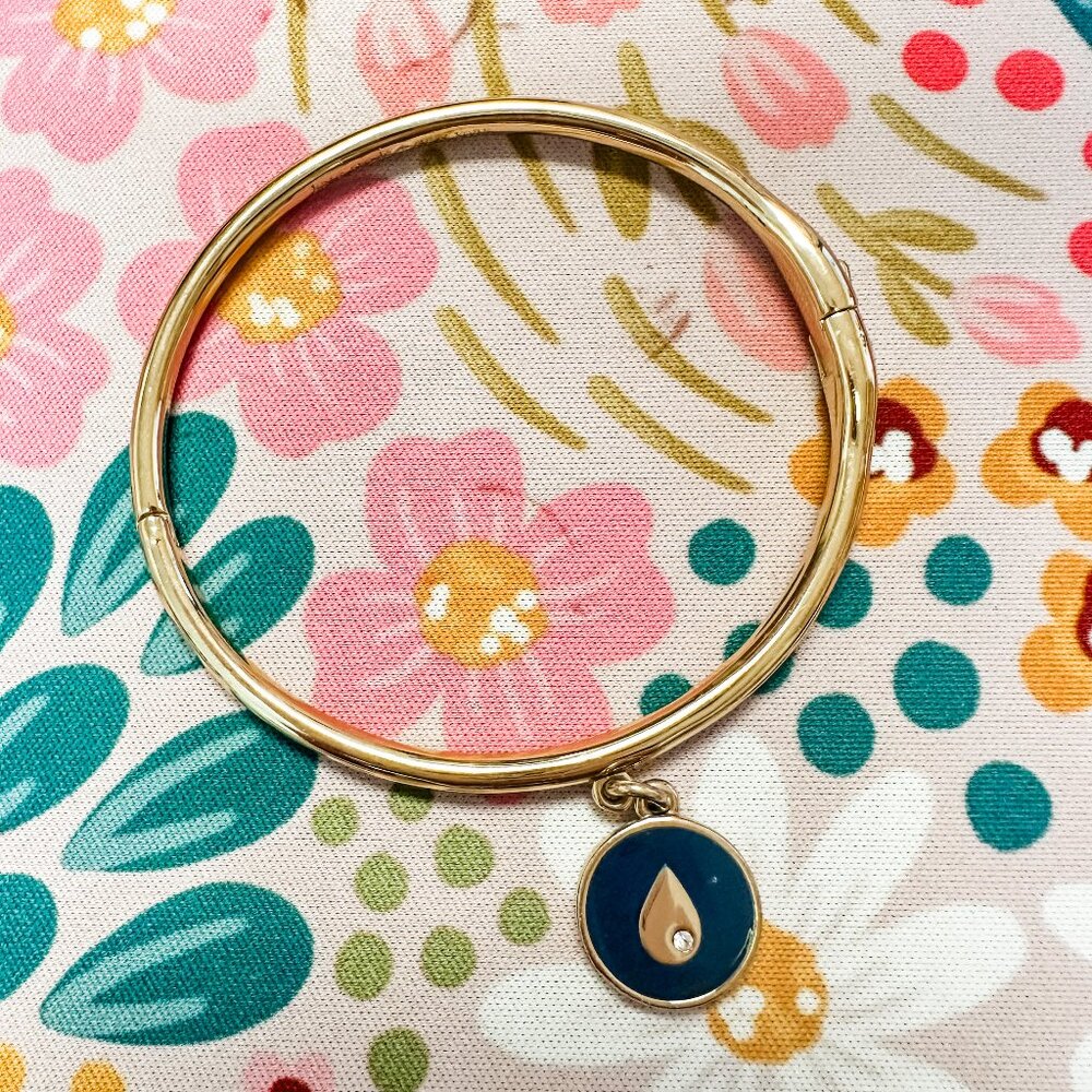 Kate Spade Connect The Dots Hinged Enamel Charm Bangle Bracelet